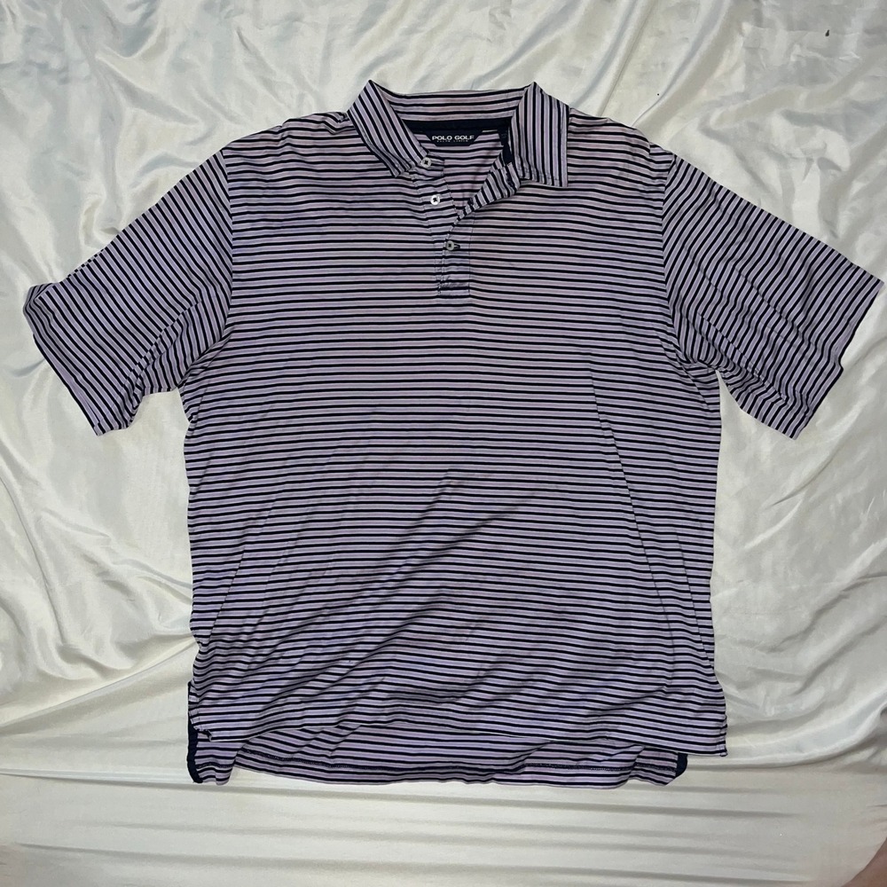 Polo Golf Ralph Lauren Mens Striped Pima Cotton Polo Shirt Size Large